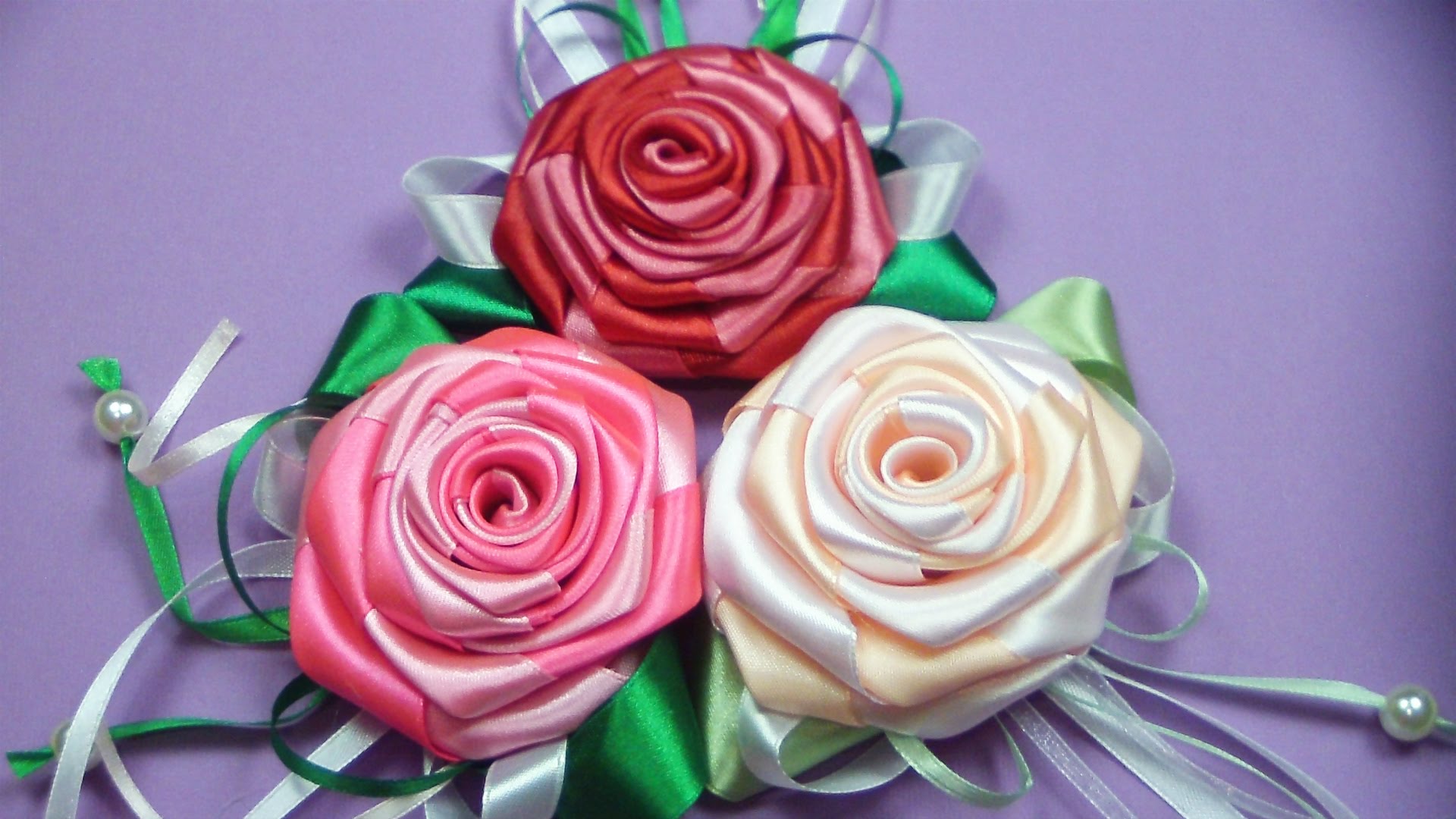 Как сделать розу из атласной ленты для свадебной корзинки своими руками